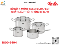 Bộ nồi 4 món Fissler Budapest - Chất liệu:thép không gỉ 18/10 - Thương hiệu Đức